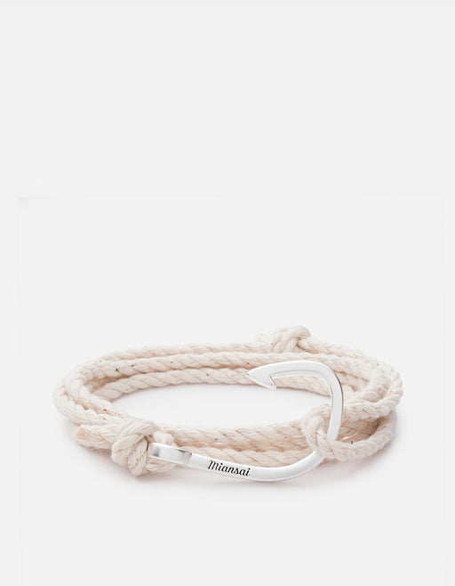 Miansai Hooks/Anchors Hook Rope, Silver Natural Cotton / Stainless Silver / Monogram: No