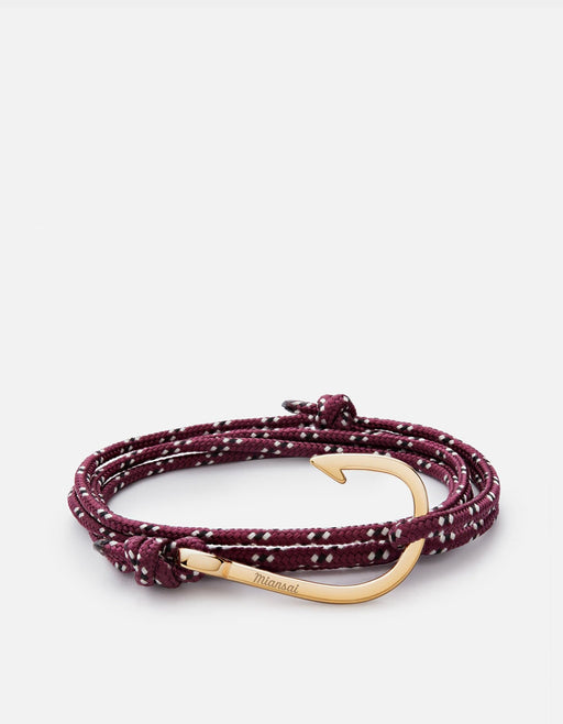 Miansai Hooks/Anchors Hook Rope, Gold Bordeaux / Gold Plated / Monogram: No