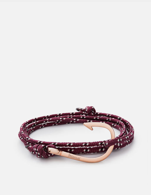 Miansai Hooks/Anchors Hook Rope, Rose Bordeaux / Rose Plated