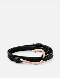 Miansai Hooks/Anchors Hook Leather, Rose Black / Rose Plated