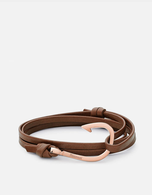 Miansai Hooks/Anchors Hook Leather, Rose Brown / Rose Plated