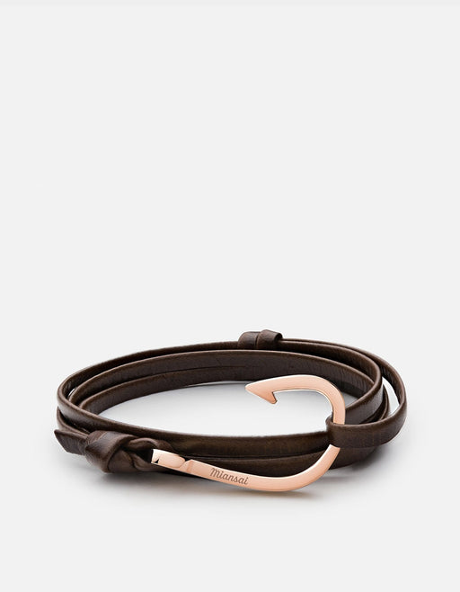 Miansai Hooks/Anchors Hook Leather, Rose Cafecito / Rose Plated