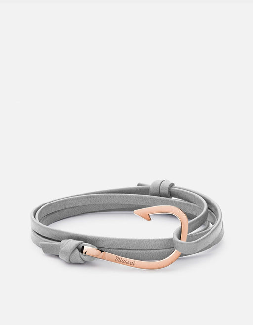 Miansai Hooks/Anchors Hook Leather, Rose Gray / Rose Plated