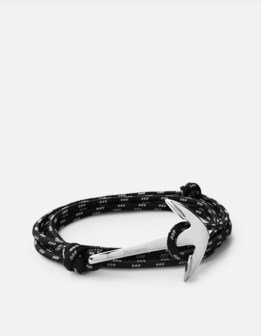 Miansai Hooks/Anchors Anchor Rope, Silver Asphalt / Stainless Steel / Monogram: No