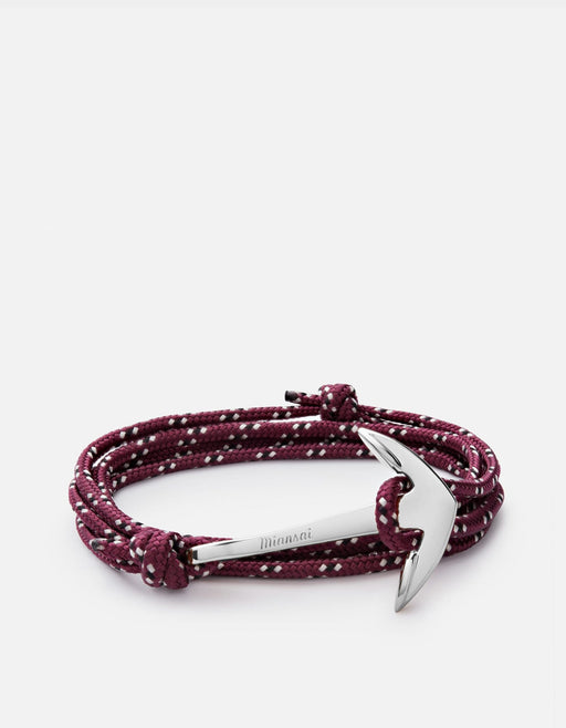 Miansai Hooks/Anchors Anchor Rope, Silver Bordeaux / Stainless Steel / Monogram: No