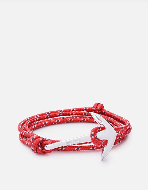 Miansai Hooks/Anchors Anchor Rope, Silver Crimson / Stainless Steel / Monogram: No