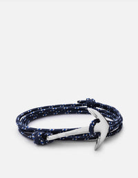 Miansai Hooks/Anchors Anchor Rope, Silver Indigo / Stainless Steel / Monogram: No