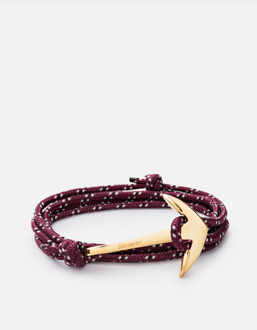 Miansai Hooks/Anchors Anchor Rope, Gold Bordeaux / Gold Plated / Monogram: No