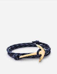 Miansai Hooks/Anchors Anchor Rope, Gold Indigo / Gold Plated / Monogram: No