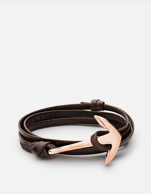 Miansai Hooks/Anchors Anchor Leather, Rose Cafecito / Rose Plated