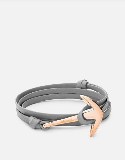 Miansai Hooks/Anchors Anchor Leather, Rose Gray / Rose Plated