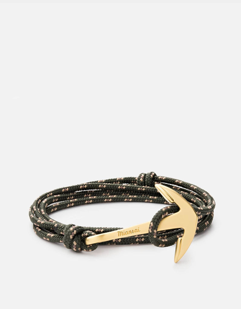 Miansai Hooks/Anchors Anchor Rope, Matte Gold Hunter Green