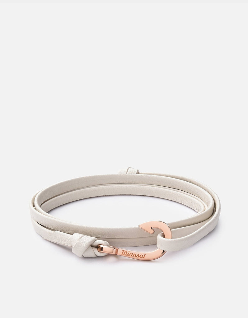 Miansai Hooks/Anchors Mini Hook Leather, Rose Creme / Rose Plated / O/S
