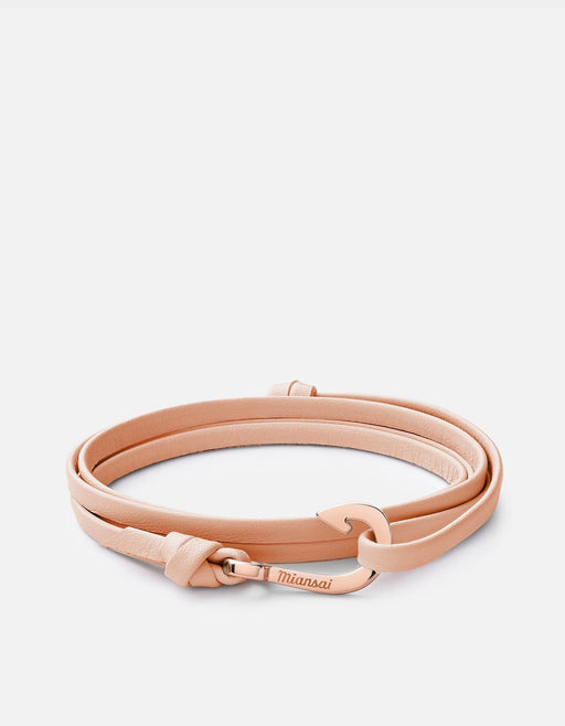 Miansai Hooks/Anchors Mini Hook Leather, Rose Salmon / Rose Plated / O/S