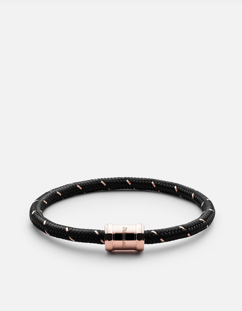 Miansai Bracelets Mini Single Rope Casing, Rose Black/Rose / S
