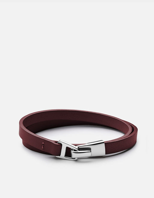 Miansai Bracelets Moore Wrap, Sterling Silver Burgundy / M / Monogram: No