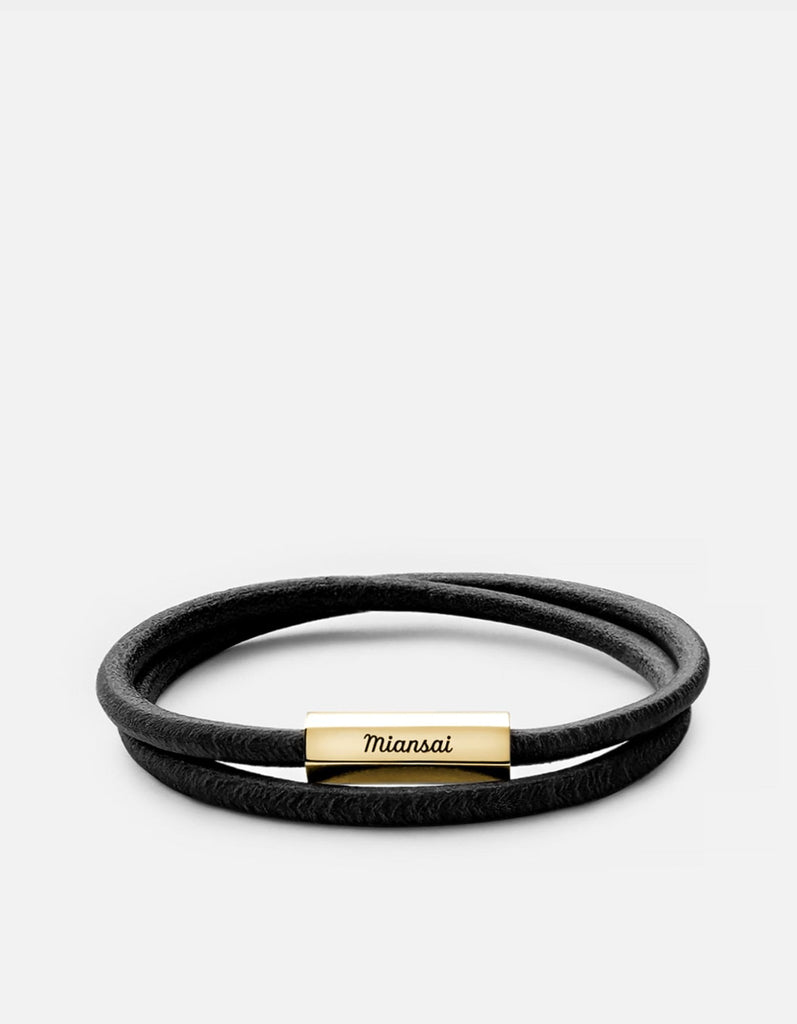 Miansai Bracelets Bare Wrap, Gold Black / S