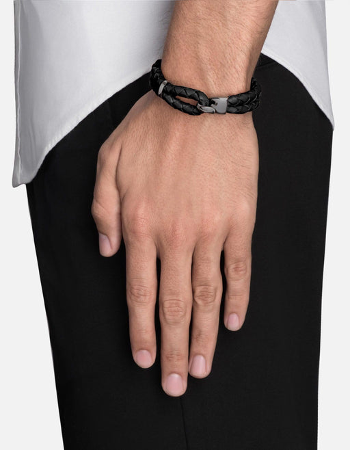 Miansai Bracelets Beacon Leather, Black Rhodium