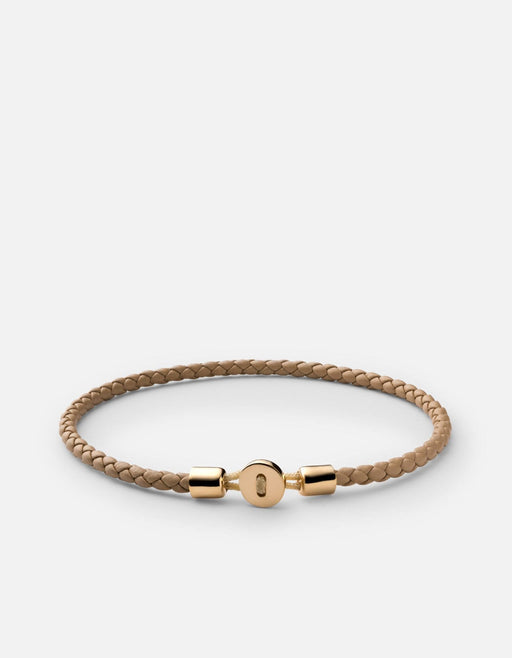 Miansai Bracelets Nexus Leather Bracelet, Gold Vermeil Natural / S