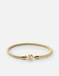 Miansai Bracelets Nexus Leather Bracelet, Gold Vermeil Sunny / S