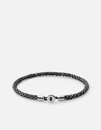 Miansai Bracelets Nexus Woven Bracelet, Sterling Silver Black / S