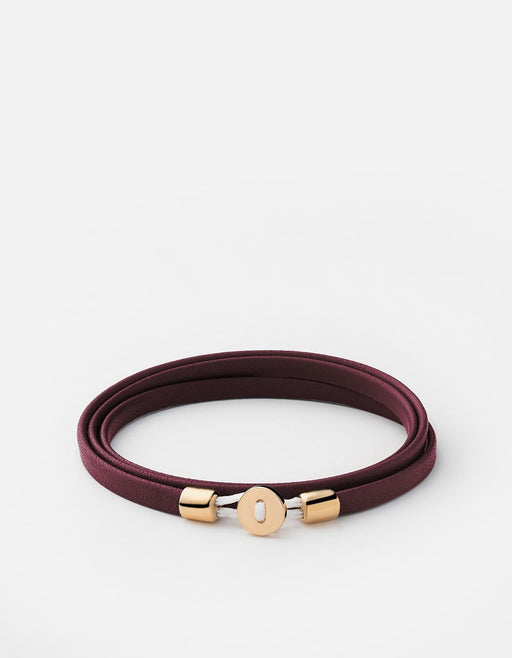 Miansai Bracelets Nexus Wrap Bracelet, Gold Vermeil Oxblood / S