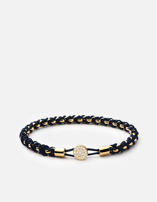 Miansai Bracelets Nexus Chain Bracelet, Gold Pavé Navy Blue/14k Gold Pave / S
