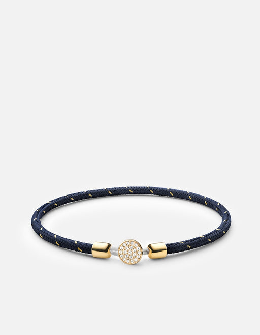 Miansai Bracelets Nexus Rope Bracelet, Gold Pavé Navy/Gold/14k Gold Pave / S