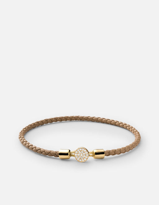 Miansai Bracelets Nexus Leather Bracelet, Gold Vermeil/Sapphire Natural/14k Gold Pave / S