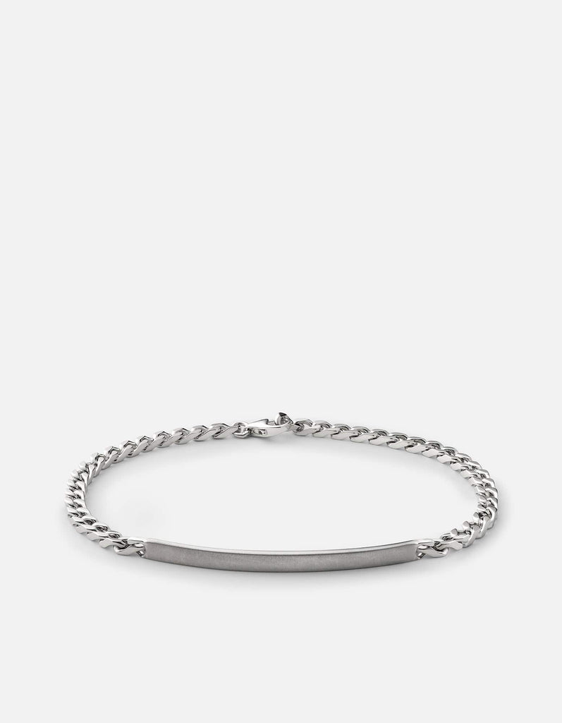 Miansai Bracelets 3mm ID Chain Bracelet, Matte Sterling Silver Matte Silver / M/L / Monogram: No