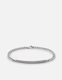 Miansai Bracelets 3mm ID Chain Bracelet, Matte Sterling Silver Matte Silver / M/L / Monogram: No