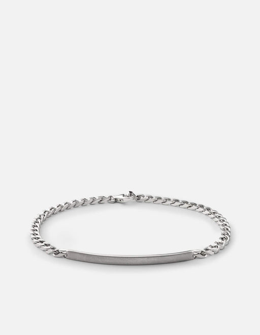 Miansai Bracelets 3mm ID Chain Bracelet, Matte Sterling Silver Matte Silver / M/L / Monogram: No