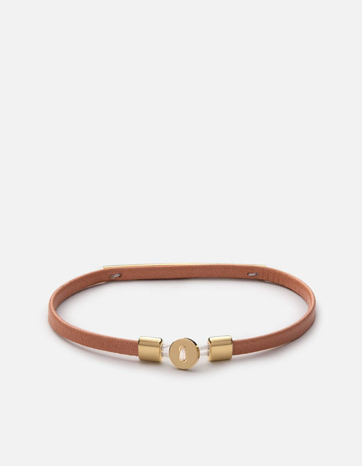 Miansai Bracelets Nexus ID Leather Bracelet, Gold Vermeil