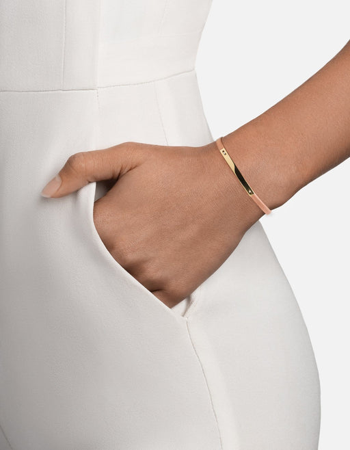 Miansai Bracelets Nexus ID Leather Bracelet, Gold Vermeil