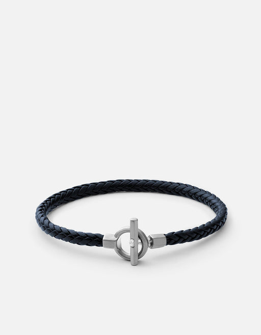 Miansai Bracelets Atlas Leather Bracelet, Matte Sterling Silver