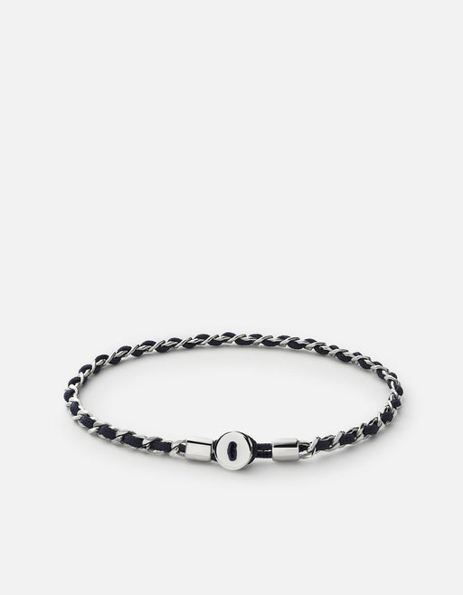 Miansai Bracelets Nexus Link Bracelet, Sterling Silver Navy Blue / S