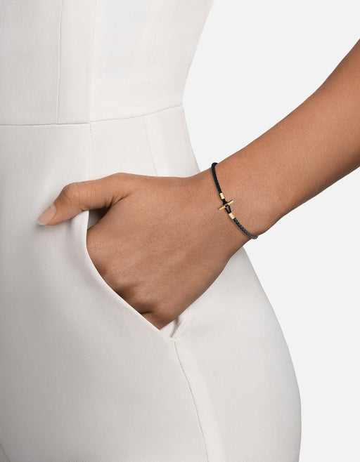 Miansai Bracelets Vice Leather Bracelet, Gold Vermeil