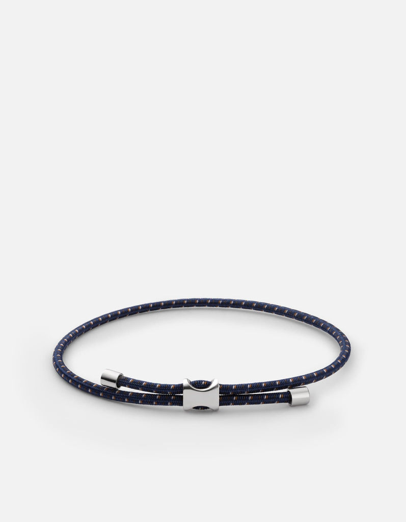 Miansai Bracelets Orson Pull Bungee Rope Bracelet, Sterling Silver Navy/Brown / O/S