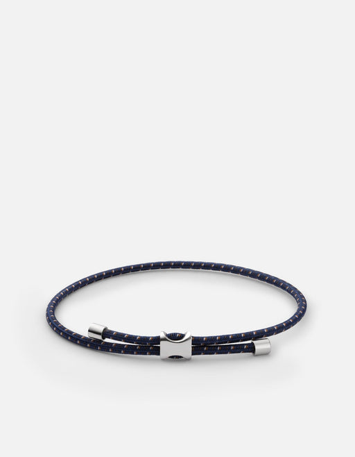 Miansai Bracelets Orson Pull Bungee Rope Bracelet, Sterling Silver Navy/Brown / O/S