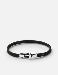 Miansai Bracelets Orson Loop Bungee Rope Bracelet, Sterling Silver Black / M