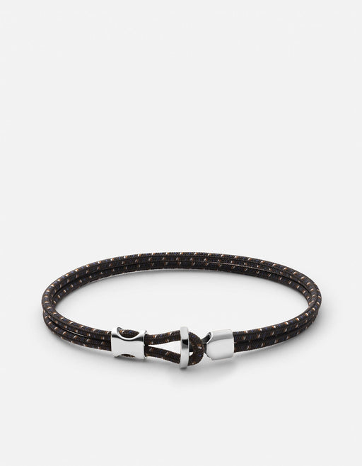 Miansai Bracelets Orson Loop Bungee Rope Bracelet, Sterling Silver Black/Brown / M