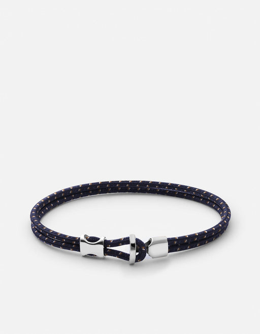 Miansai Bracelets Orson Loop Bungee Rope Bracelet, Sterling Silver Navy/Brown / M