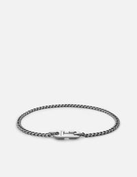Miansai Bracelets Annex Cuban Chain Bracelet I, Sterling Silver Oxidized Silver / S