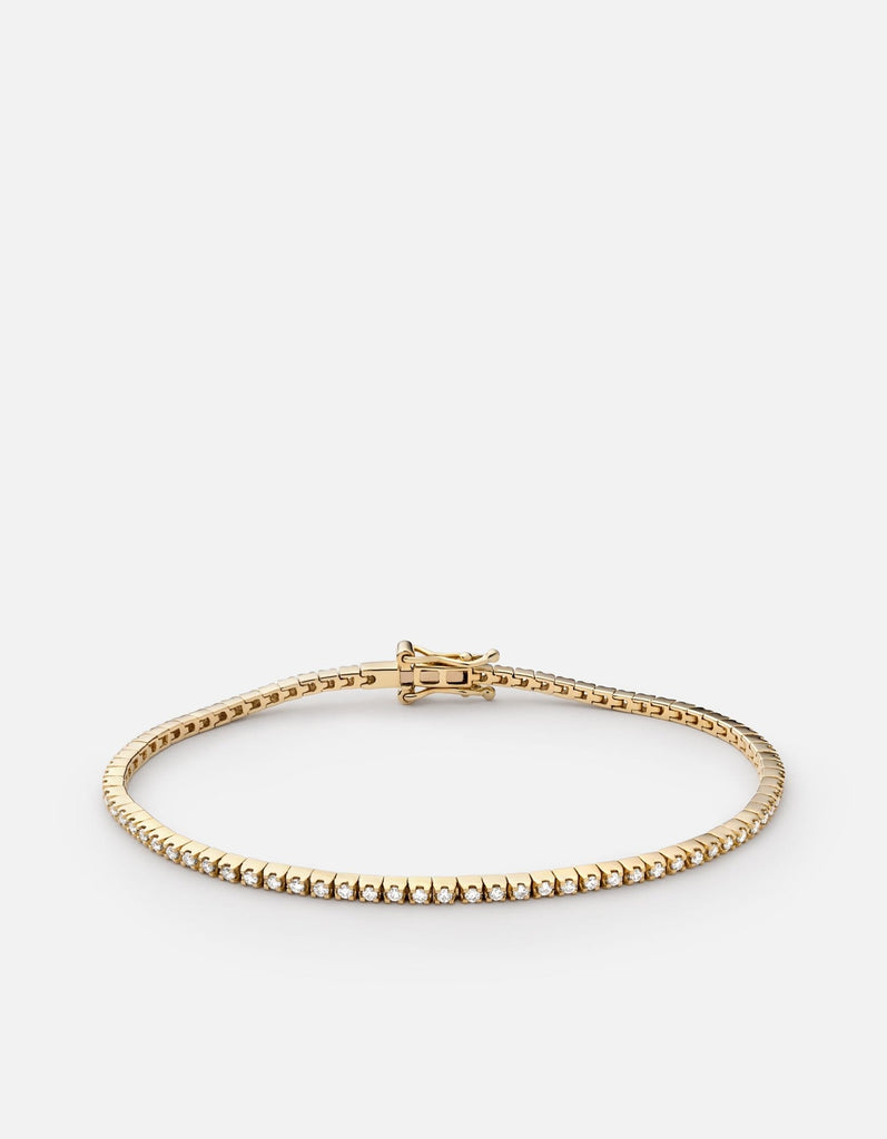 Miansai Bracelets Century Square Bracelet, 14k Gold Pavé Polished Yellow Gold/Pave / S