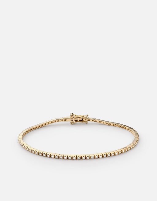 Miansai Bracelets Century Square Bracelet, 14k Gold Pavé Polished Yellow Gold/Pave / S