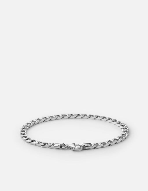 Miansai Bracelets 4mm Cuban Chain Bracelet, Sterling Silver Polished Silver / M