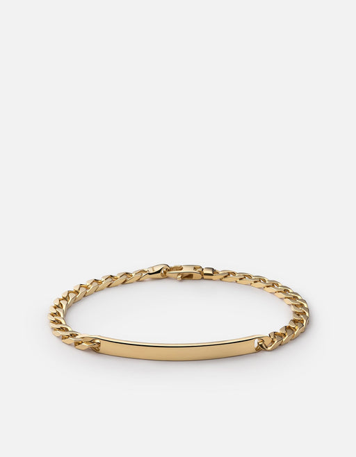 Miansai Bracelets 4mm ID Chain Bracelet, Gold Vermeil Polished Gold / M / Monogram: No