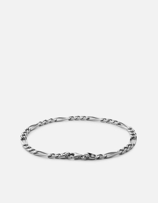 Miansai Bracelets 3mm Figaro Chain Bracelet, Sterling Silver Polished Silver / M