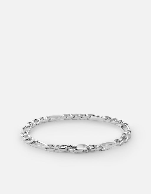 Miansai Bracelets 5mm Figaro Chain Bracelet, Sterling Silver Polished Silver / M
