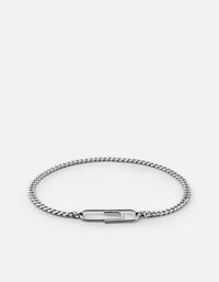 Miansai Bracelets Cuban Link Paper Clip Bracelet, Sterling Silver Polished Silver / M